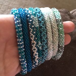 Blue Beaded bracelet set